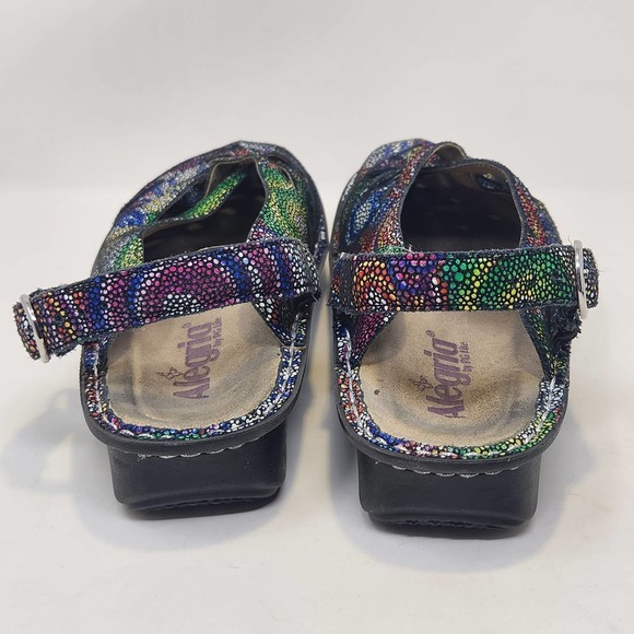 Alegria Freesia Rainbow Mosaic Mule Clog Slingback Shoes Size 38 US 8 Comfort - Picture 6 of 8